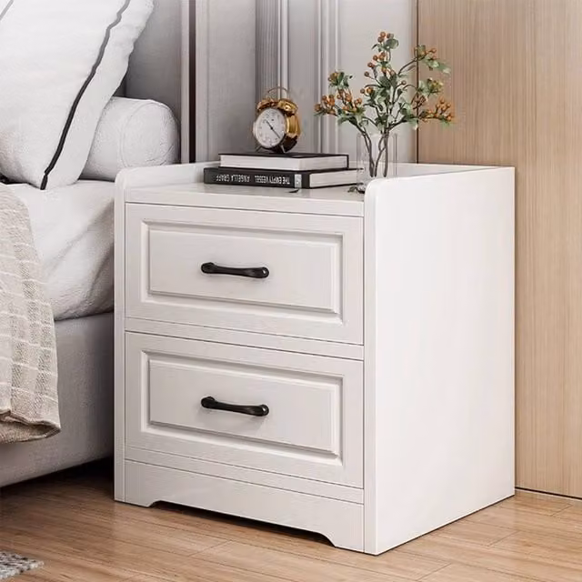 EONLION Set of 2 Modern White Bedside Tables and Chest of Drawers, Width: 100 cm – 1