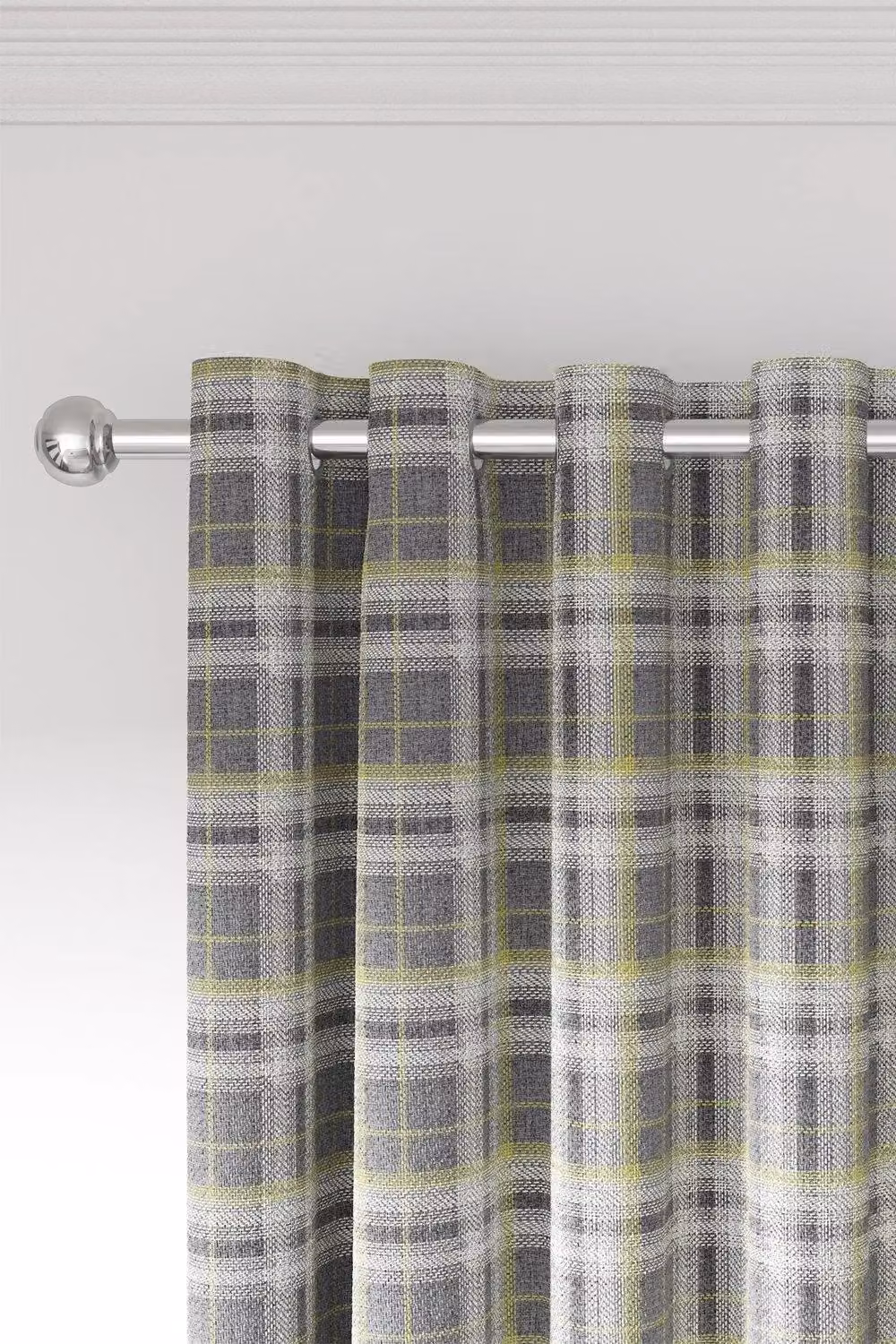 Helena Springfield Harriet Checked Woven Lined Eyelet Curtains in Purple and Grey, Width: 229 cm, Drop: 229 cm – 2