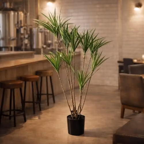 Leaf Design UK Large Artificial Palm Tree in Green and Black, H 125 cm x W 70 cm x D 70 cm – 2