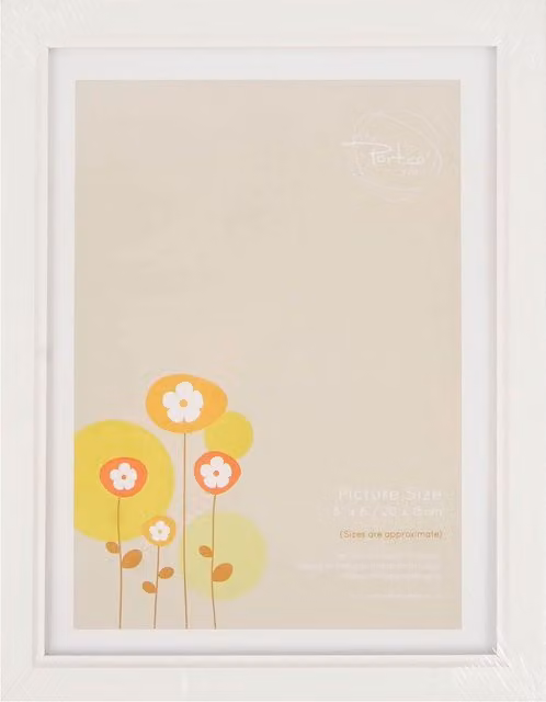 The Port. Co Gallery Classic Rectangular Single Wood Tabletop Photo Frame in White or Black, W/H: 20.32 x 20.32 cm