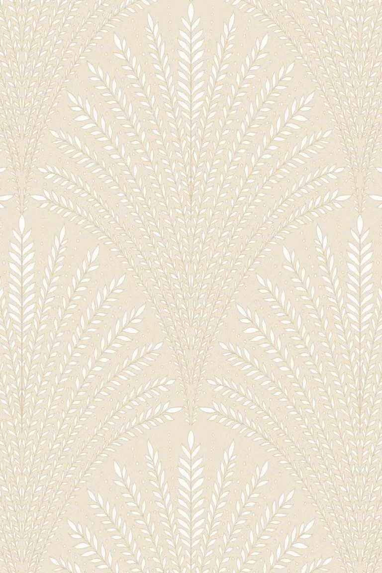 Hoopla Walls Leaf Fan Matt Wallpaper in Natural Beige