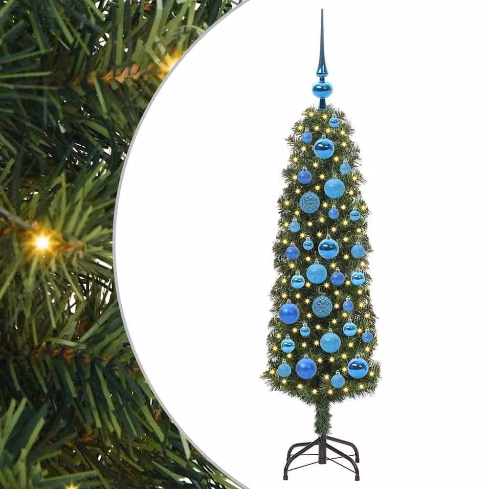 Berkfield Home Artificial Christmas Tree with 150 LEDs and Stand, Green, H 120 cm x W 38 cm x D 38 cm – 3