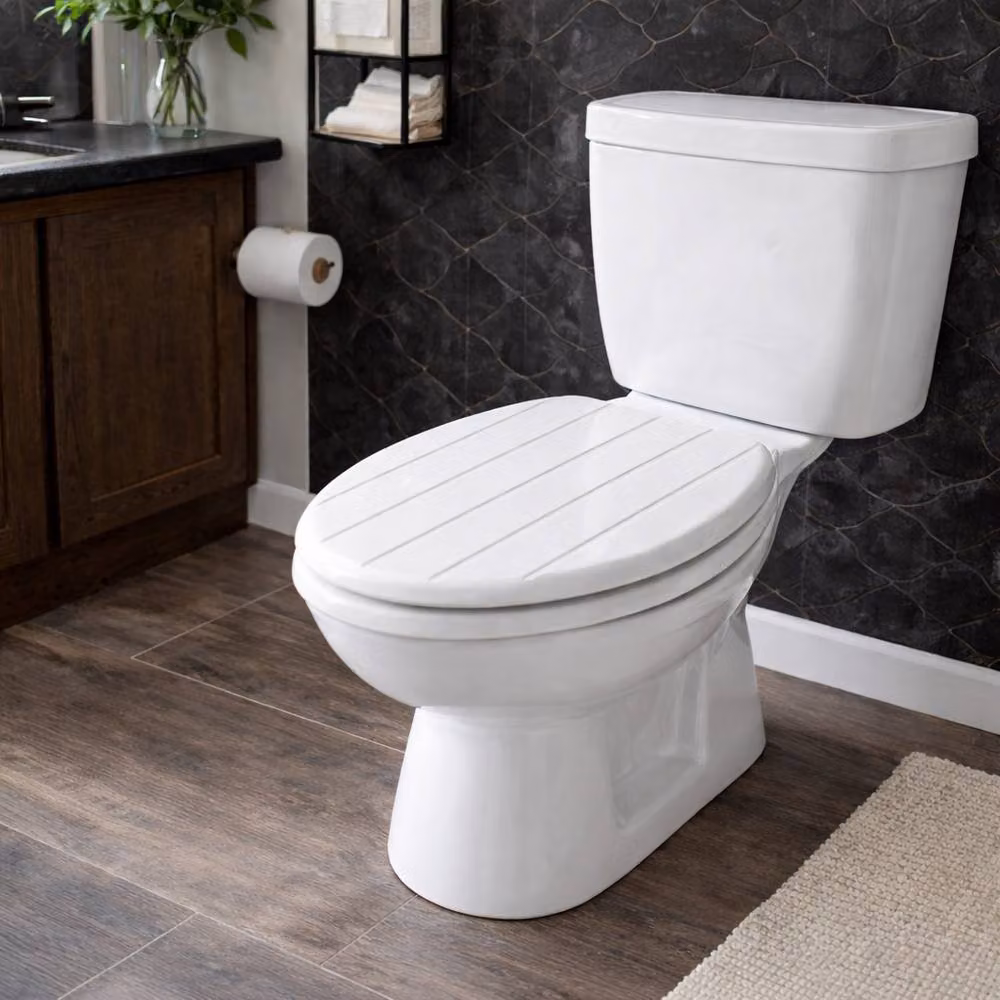 Spot on Dealz White MDF Wood Oval Toilet Seat, 45.72 cm – 2