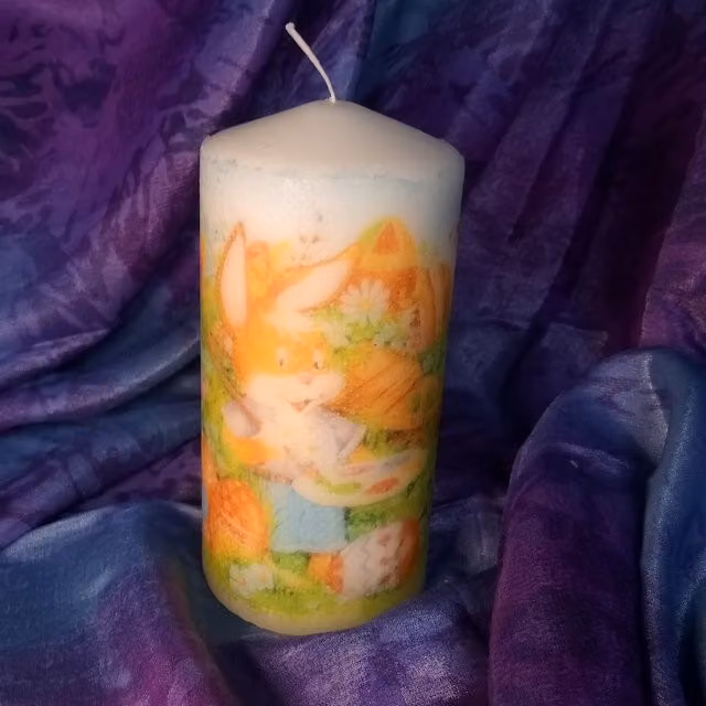 Viki Easter Pillar Candle, Multicolour