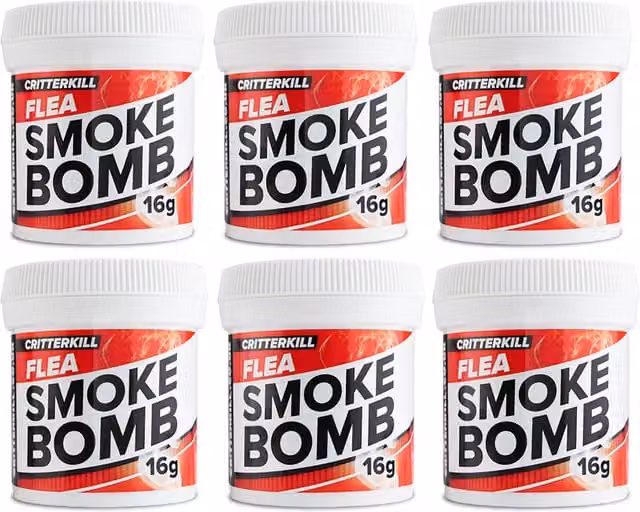 Critterkill Flea Killer Smoke Bomb, Red and White, 16g