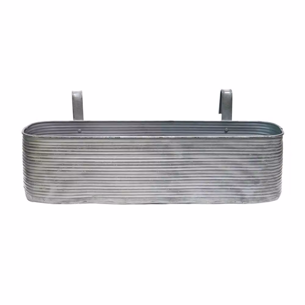 Ivyline Matlock Metal Window Box Planter, Grey, H: 23 cm, W: 50 cm – 2
