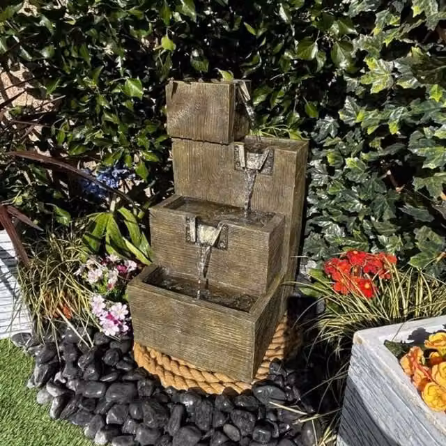 Tranquility Grey Coastal Shore Mains Powered Cascade Water Feature