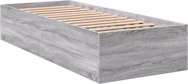 Berkfield Home Sonoma Bed Frame in Grey, W/D/H: 90 x 200 x 35 cm – 1