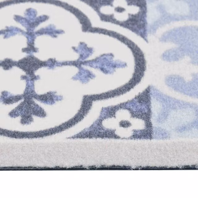 Berkfield Home Mosaic Washable Kitchen Carpet, Multicolour and Blue, W: 60 cm, L: 300 cm