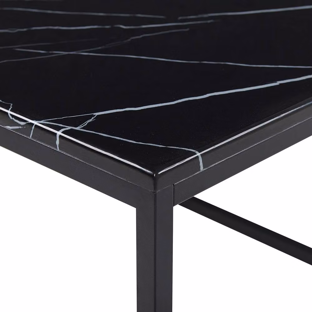 Wyld and Coco Era Black Marble Effect Coffee Table, W/D/H: 100 x 60 x 45 cm – 3
