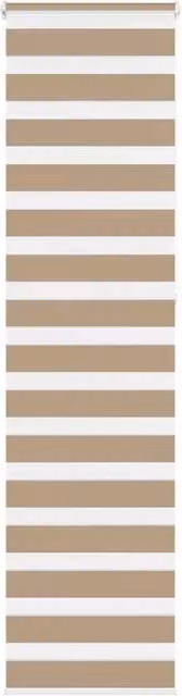 Berkfield Home Zebra Blind in Sand Brown, Polyester, W: 65 cm, H: 230 cm