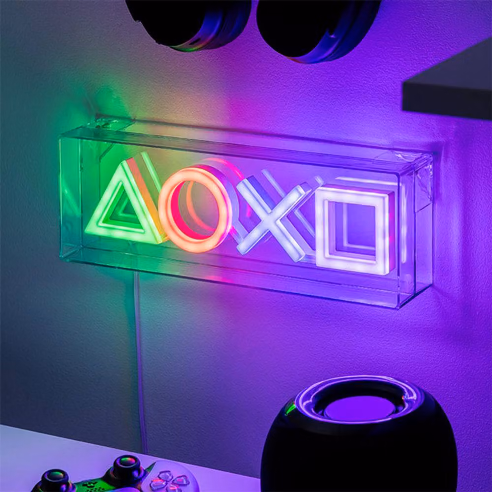 Paladone Playstation Icons LED Neon Light in Multicolour and White – 3