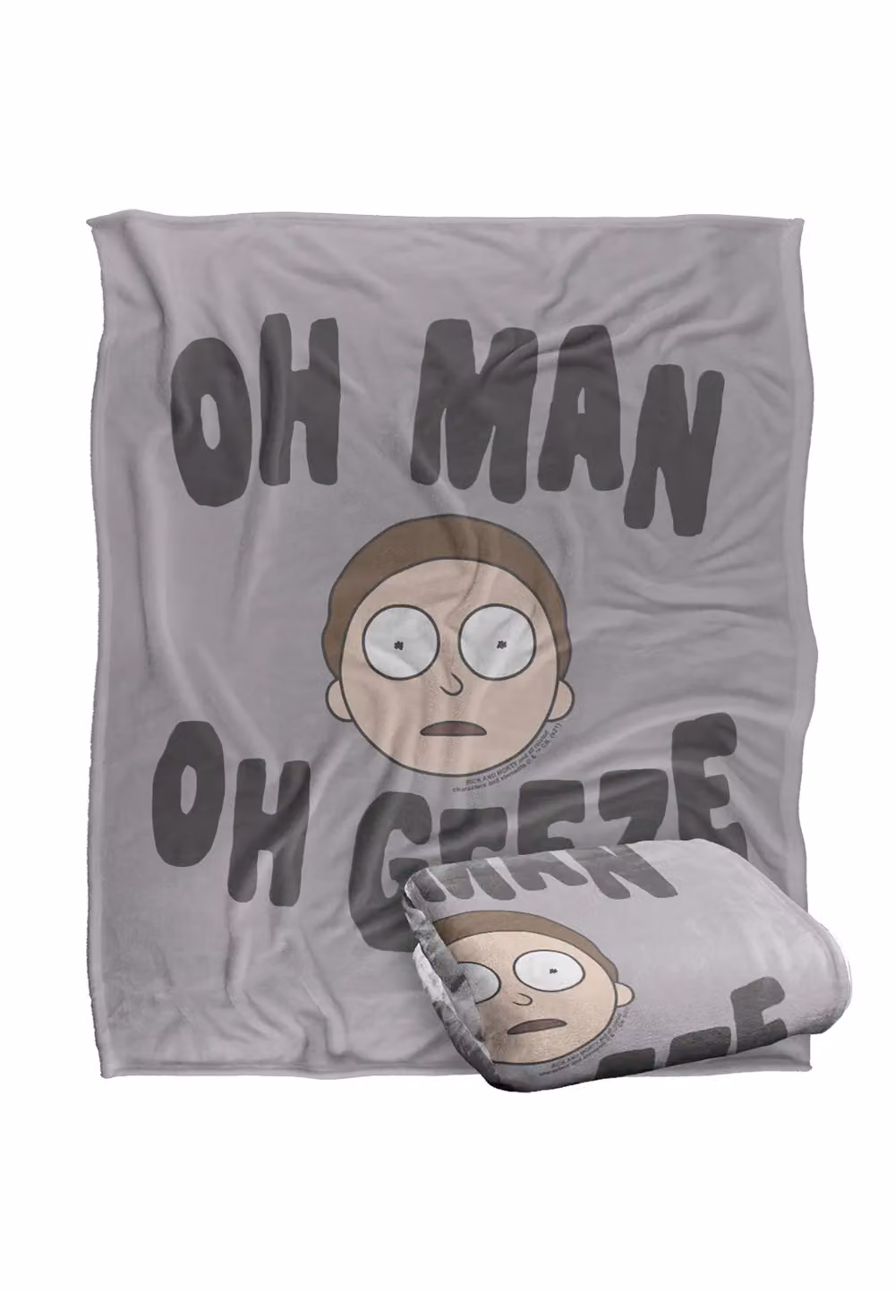 Warner Brothers Rick & Morty Officially Licensed Silky Touch Super Soft Fluffy Throw Blanket, White, W: 152 cm, D: 127 cm – 2