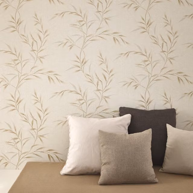 Erismann Botanical Floral Modern Pre-pasted Vinyl Wallpaper in Beige