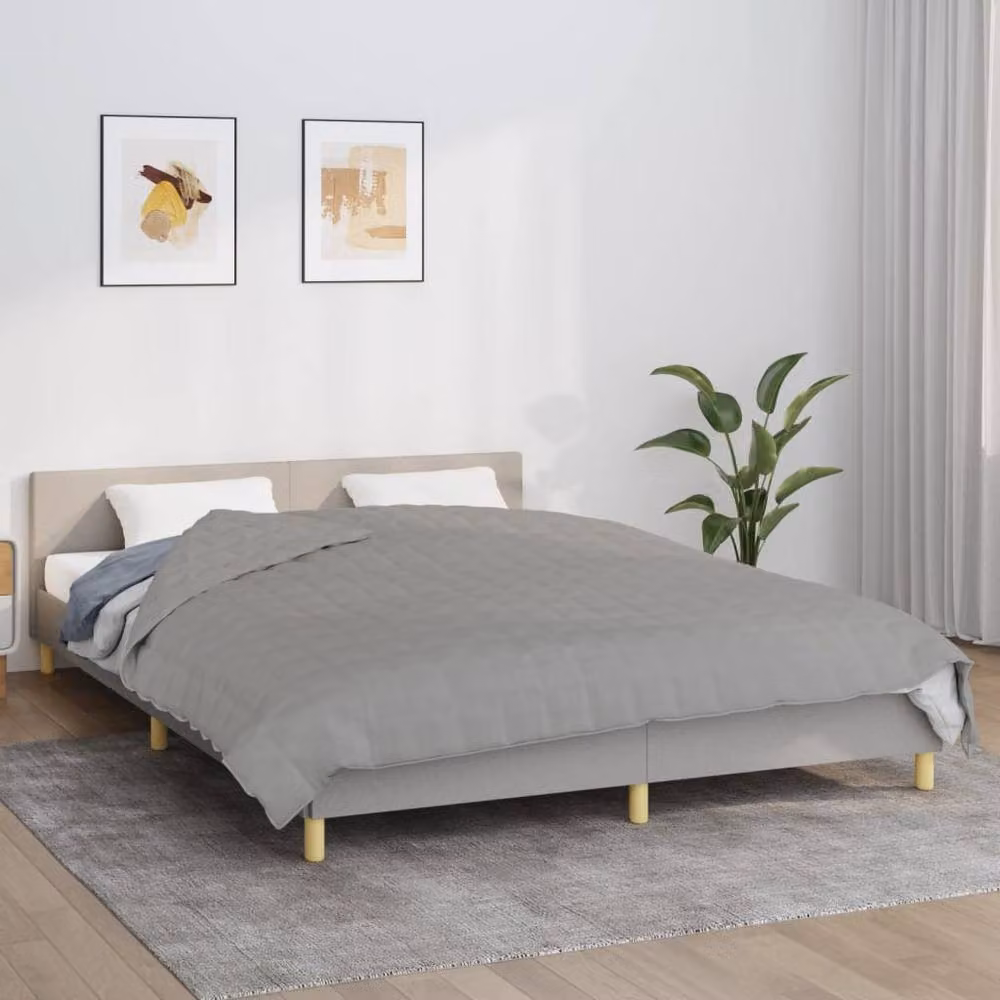 Berkfield Home Grey Weighted Blanket with Glass Beads, W/D/H: 200 x 220 cm, 9 kg – 2