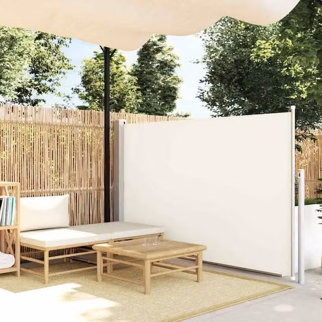 Berkfield Home Patio Retractable Side Awning in Beige, W/H: 500 x 140 cm – 1