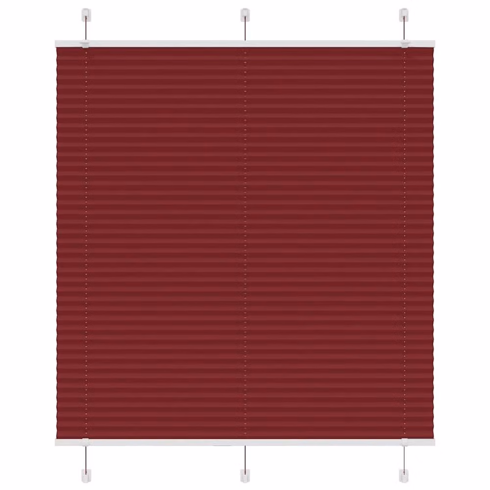 Berkfield Home Single Pleat Corded Blind in Bordeaux Red Polyester, W: 115 cm, H: 150 cm – 2