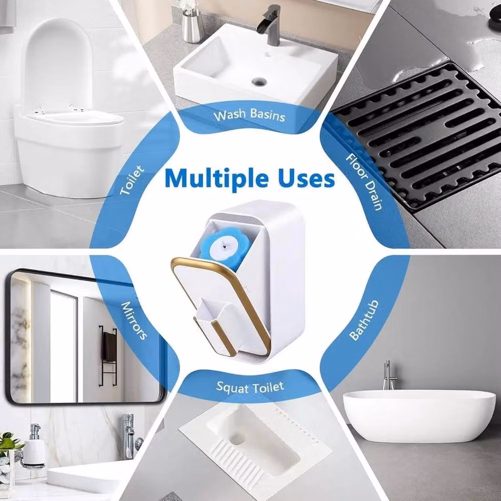 NESTLUNE Wall Mounted Disposable Toilet Brush Set in White – 2