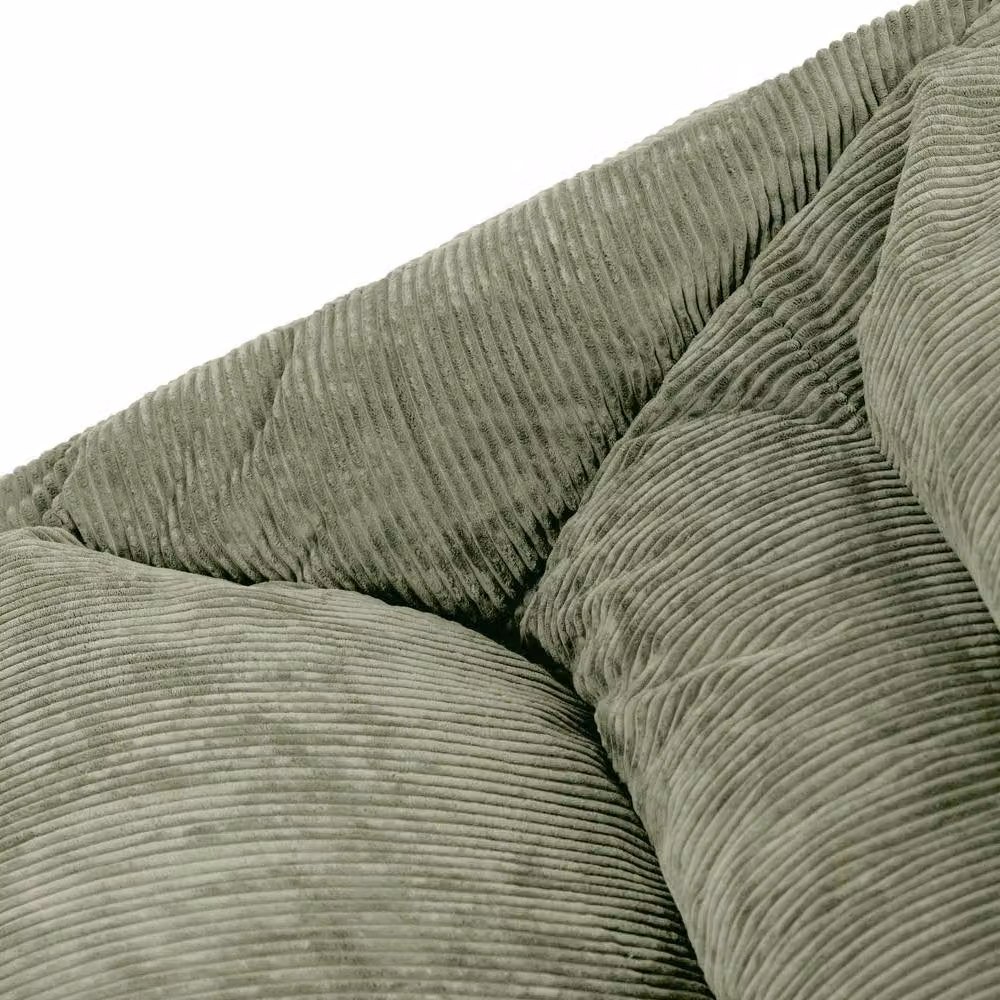 icon Bean Bag Sofa and Footstool Bundle in Green Jumbo Corduroy, Medium – 3