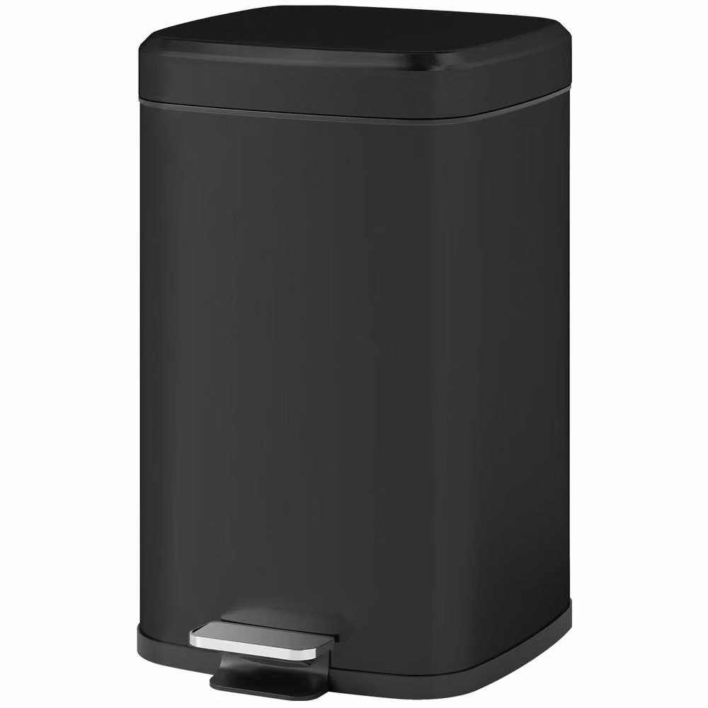 STILVORA 20L Black Metal Kitchen Bin with Pedal Lid, Soft-Close and Removable Inner Bucket – 4