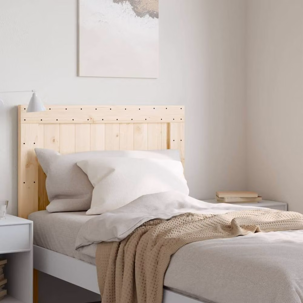 Berkfield Home Rustic Solid Pine Wood Headboard in Natural, W: 100 cm, H: 104 cm – 2