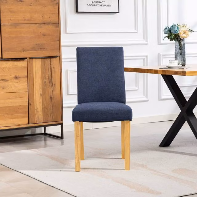 Artemis Home Almont Blue Fabric and Wood Dining Chairs, Set of 2 – 1