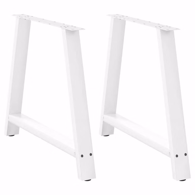 Berkfield Home A-Shaped Steel Coffee Table Legs, 2 Pieces, White, H: 90 cm