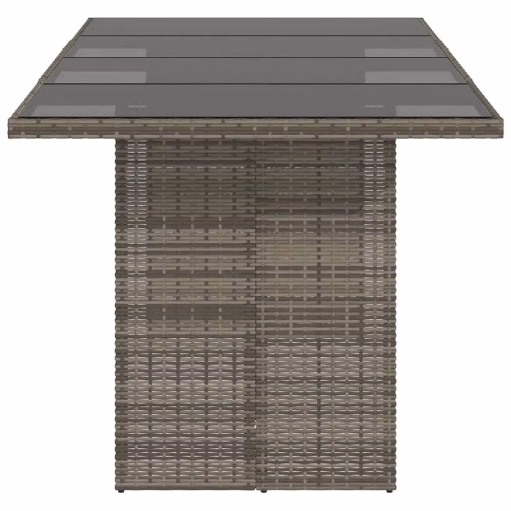 Berkfield Home Extendable Rectangular Garden Table with Glass Top, Grey, W: 190 cm, D: 80 cm, H: 75 cm – 3