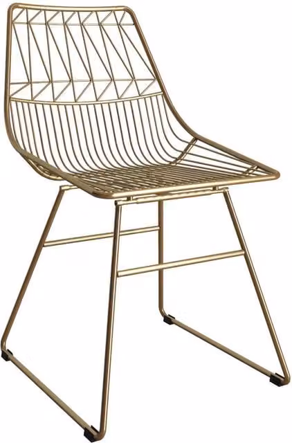 CosmoLiving Astrid Geometric Metal Dining Chair in Gold and Black