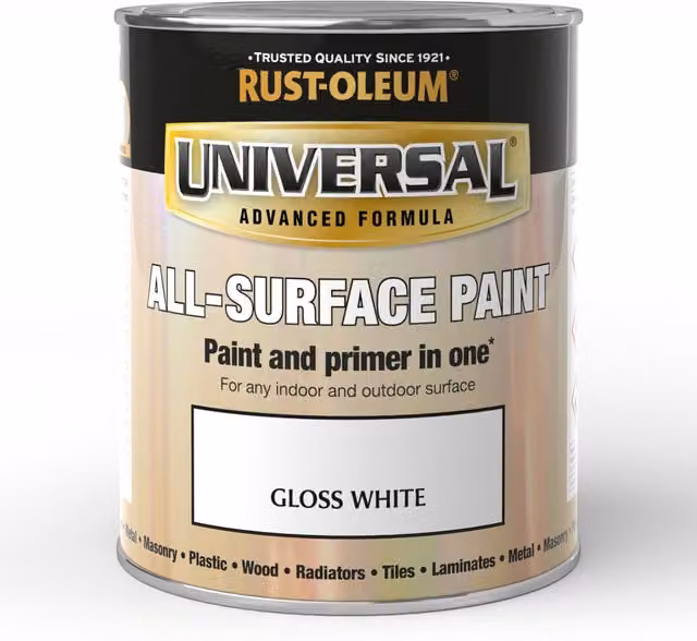 Rust-Oleum Universal Gloss Spray Paint in White, 750ml
