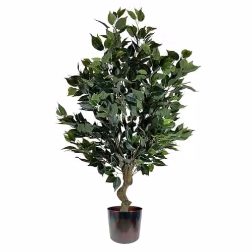 Leaf Realistic Artificial Ficus Tree with Planter, Multicolour and Green, Height: 100 cm – 1