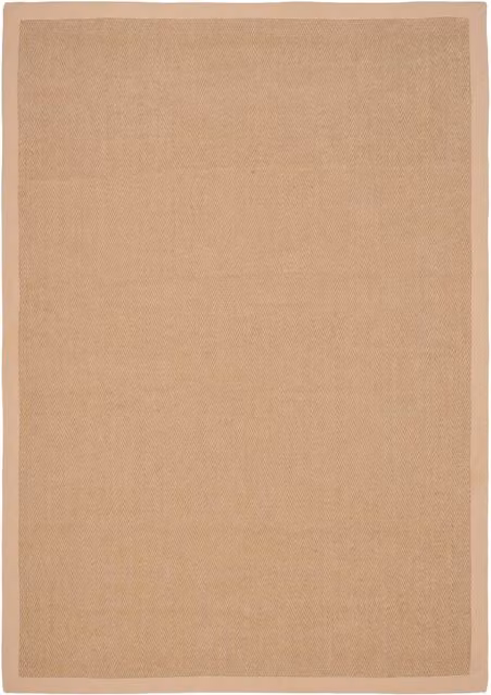 Kukoon Natural Golden Beige Jute and Cotton Herringbone Pattern Area Rug, W: 80 cm, L: 150 cm