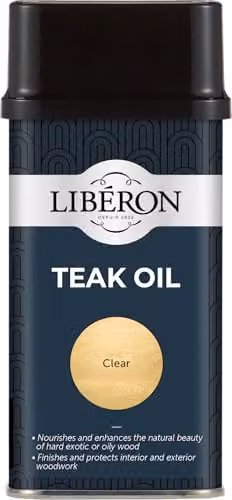 Liberon Teak Oil with UV Protection, Transparent, 250ml – 1