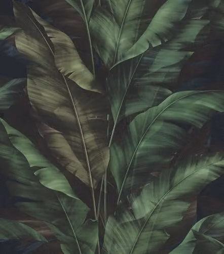 Rasch Rio Jungle Leaves Self-Adhesive Non-Woven Textured Wallpaper in Green and Red – 1