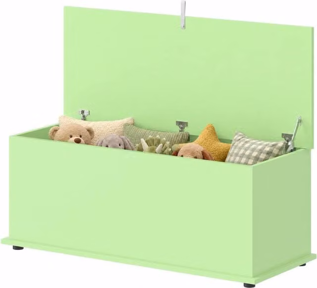 HOMCOM Modern Green Wood Storage Chest with Removable Lid, 114L Capacity