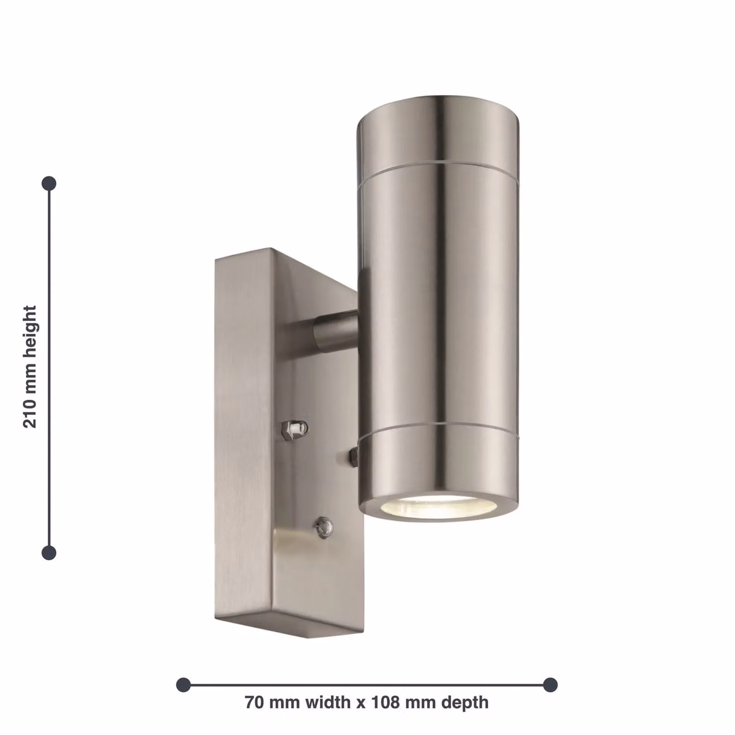 First Choice Lighting Blaze Stainless Steel Outdoor Up Down Wall Light with Dusk Sensor in Silver – 4