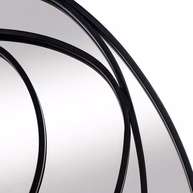 KDMK Brisa Swirl Abstract Curved Wall Mirror in Black
