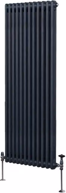 Monstershop Traditional 2 Column Steel Radiator in Anthracite Grey, H: 180 cm, W: 56.2 cm, D: 7 cm – 1