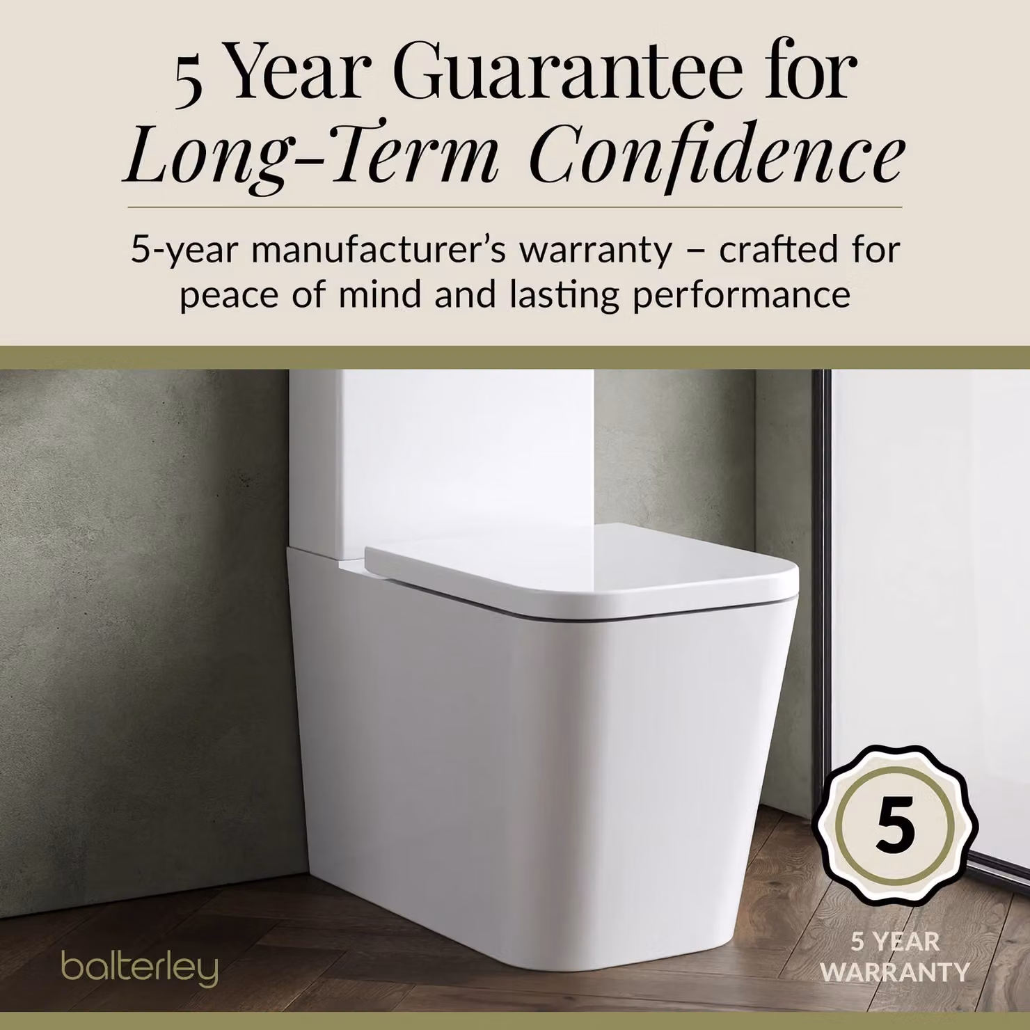 Balterley White Ceramic Rimless Flush to Wall Toilet Pan with Cistern and Soft Close Seat, H x W x D: 62.3 x 38.5 x 79.2 cm – 5