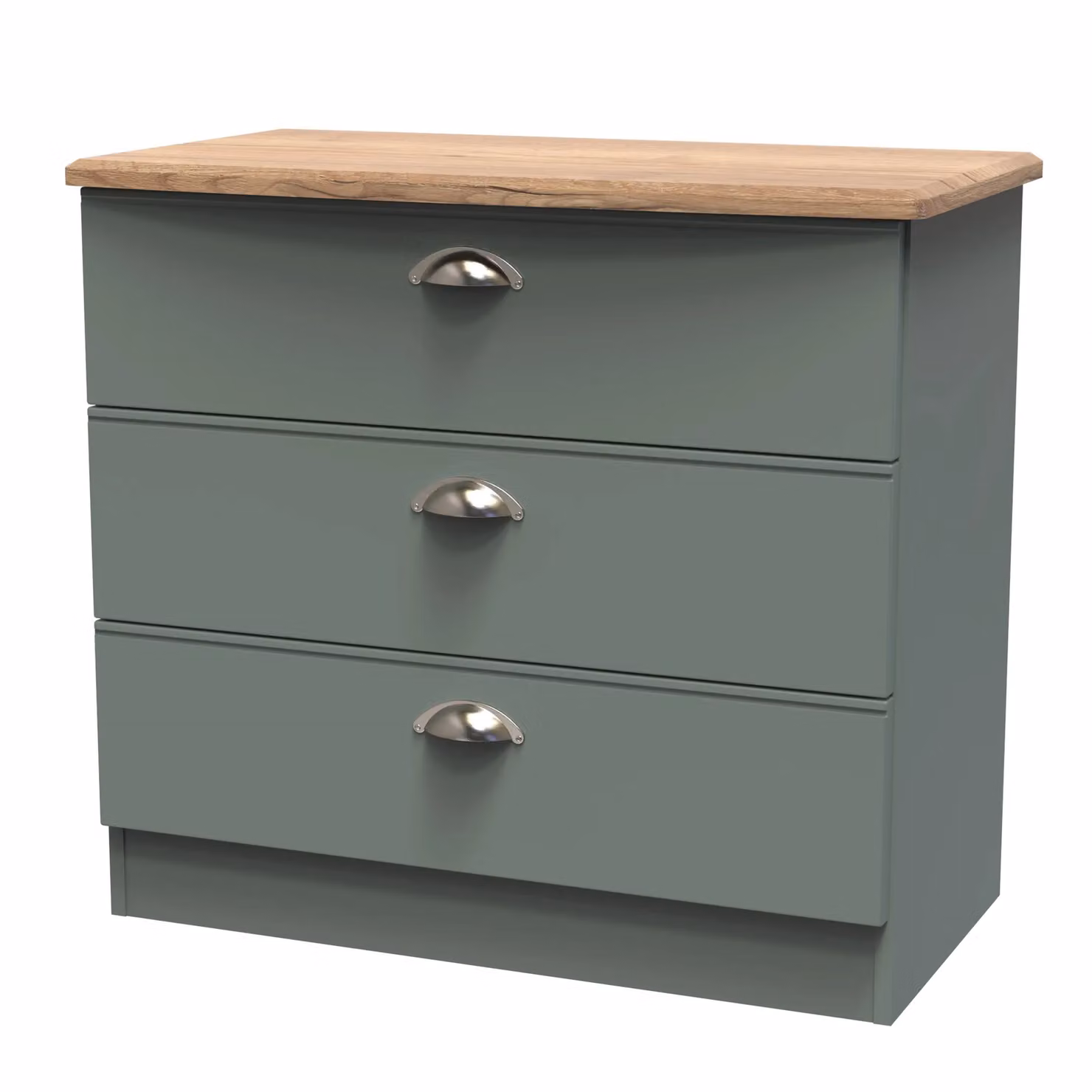 Albert 3 Drawer Chest in Pale Green, Ready Assembled – 2