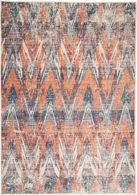 The Rug House Multicolour Geometric Modern Washable Rectangular Area Rug W: 200 cm, D: 290 cm