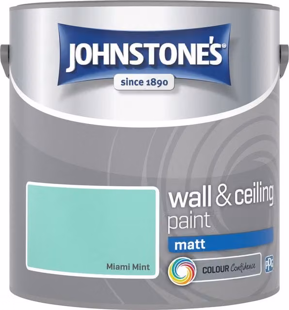 Johnstones Water Based Vinyl Matt Emulsion Dispersion Paint in Green and Blue