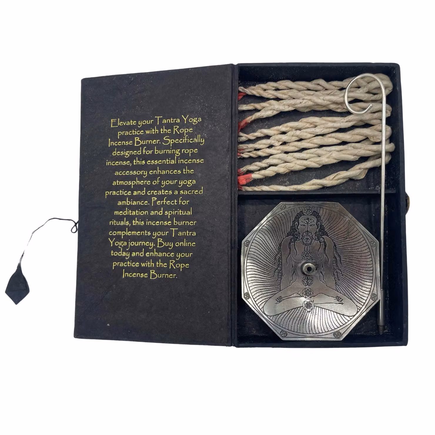 KDMD Silver Plated Rope Incense and Holder Set – 4