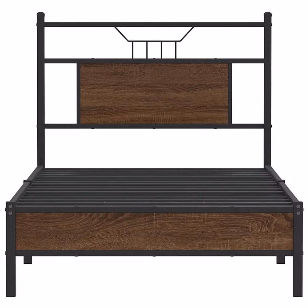 Berkfield Home Bed Frame in Brown Oak, W/D/H: 80 x 200 cm – 4