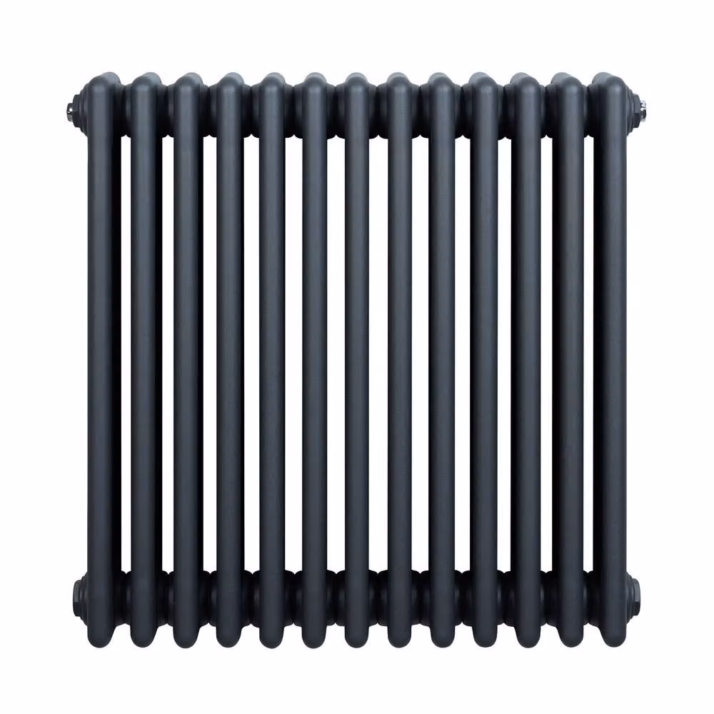 Monstershop Traditional 4 Column Steel Radiator in Anthracite Grey, H: 60.0 cm, W: 60.5 cm, D: 60.5 cm – 2