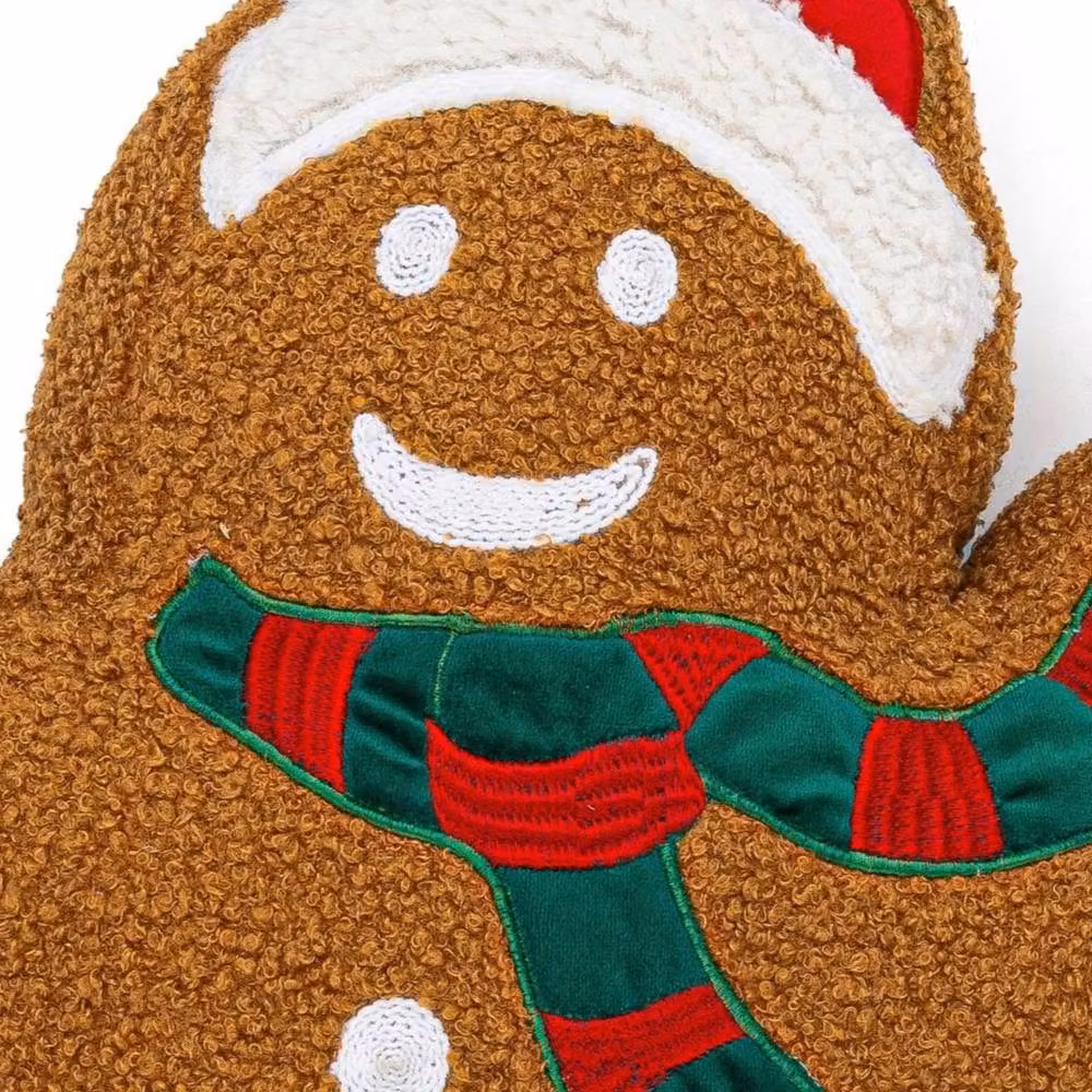 Luxury Living Brown Gingerbread Man Embroidered Christmas Cushion, W: 50 cm, H: 35 cm – 2
