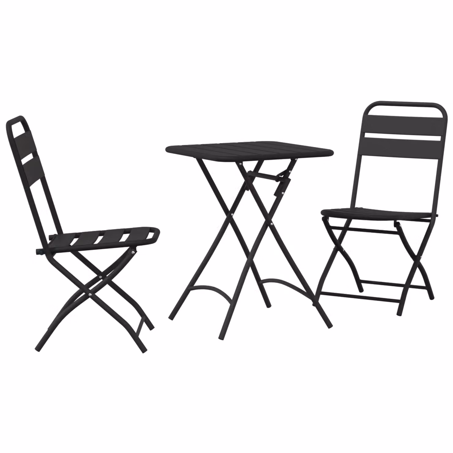 Berkfield Home 3-Piece Folding Bistro Set in Anthracite Matt Steel – 2
