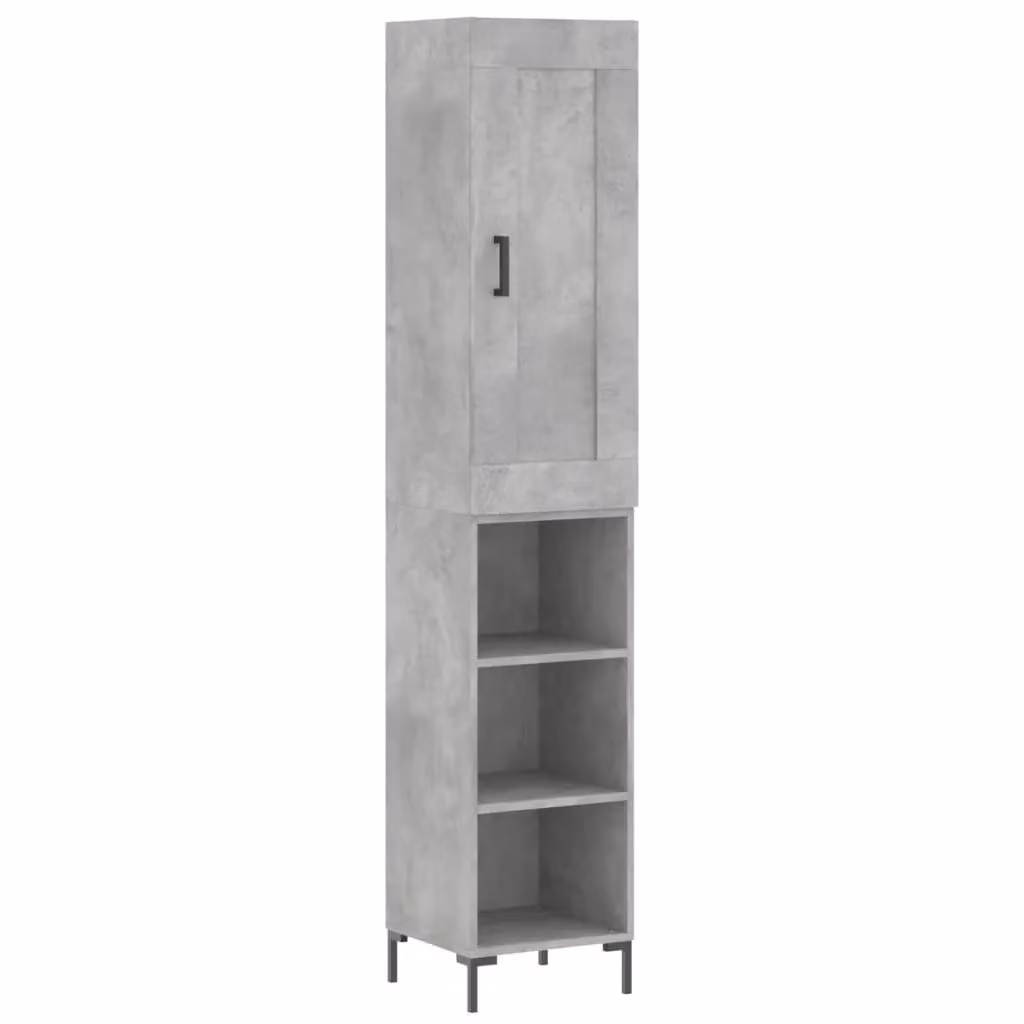 Berkfield Home Modern Highboard in Concrete Grey, W/D/H: 34.5 x 34 x 180 cm – 2