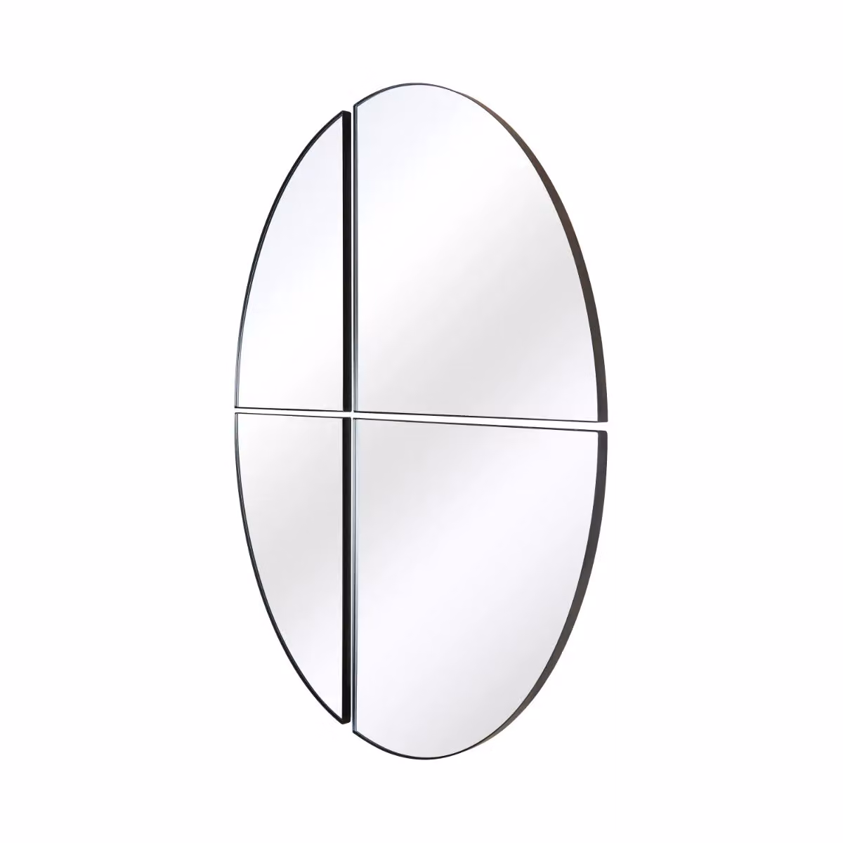 MirrorOutlet Black XL Circular Metal Wall Mirror, W/D/H: 180 x 180 x 180 cm – 2