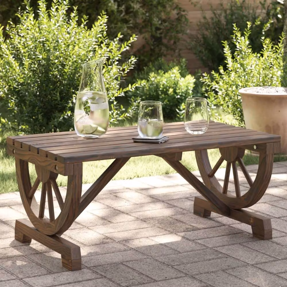 Berkfield Home Garden Coffee Table in Brown Solid Fir Wood, W/D/H: 90 x 50 x 40 cm – 2
